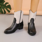 buy Stylish Denim Patchwork Boots