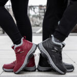 Plush lined warm winter Velcro boots