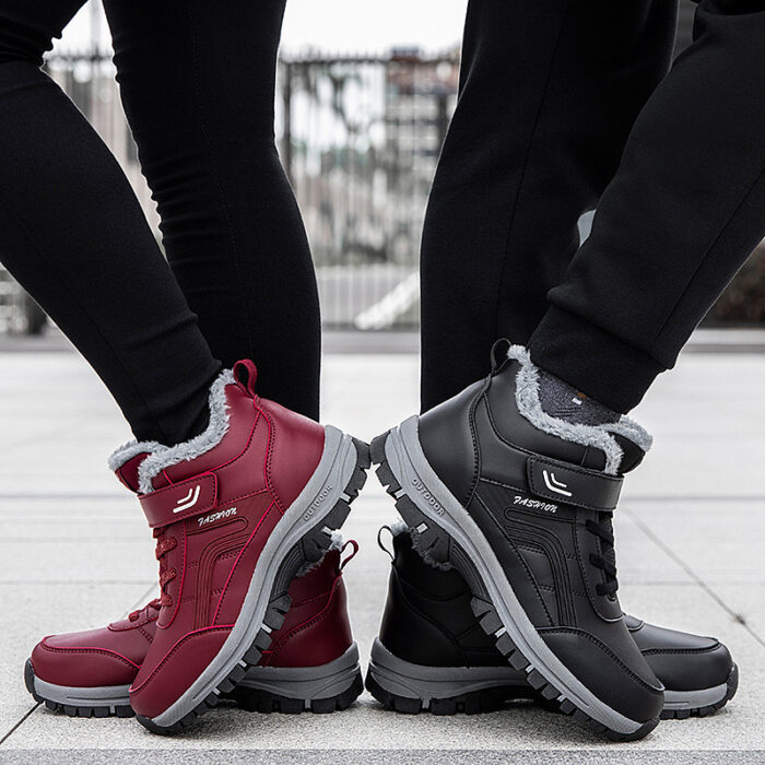 Plush lined warm winter Velcro boots