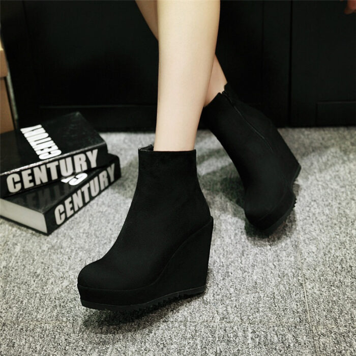 Elegant women’s wedge ankle boots