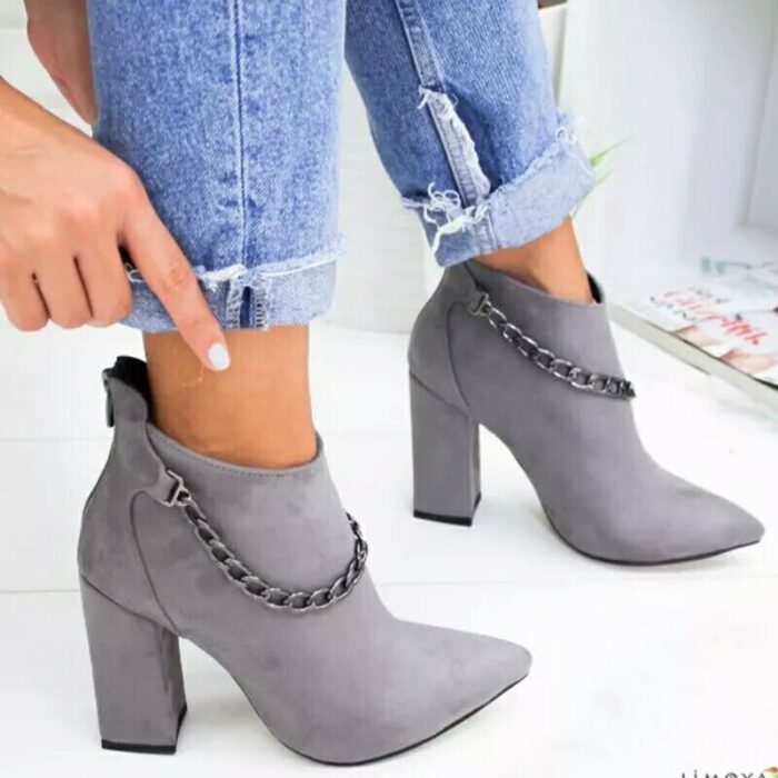 Women’s Pointed Toe High Heel Short Boots