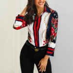 Floral Chain Print Elegant Blouse