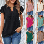 V-Neck Ruffle Blouse